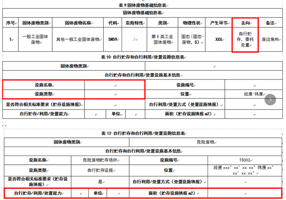 惠州廢物回收,惠州固廢平臺(tái)填報(bào),自行貯存和自行利用/處置設(shè)施信息表